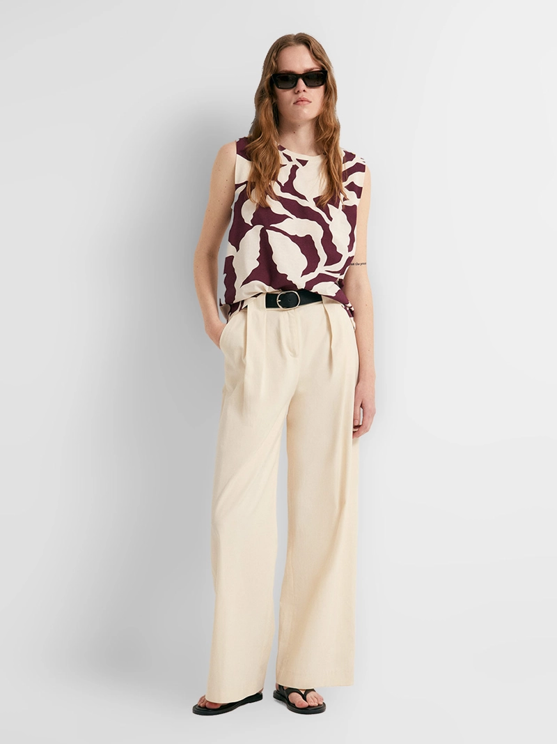 BLUSA MUJER SFERA ALGODÓN CUELLO CAJA ESTAMPADA - 4