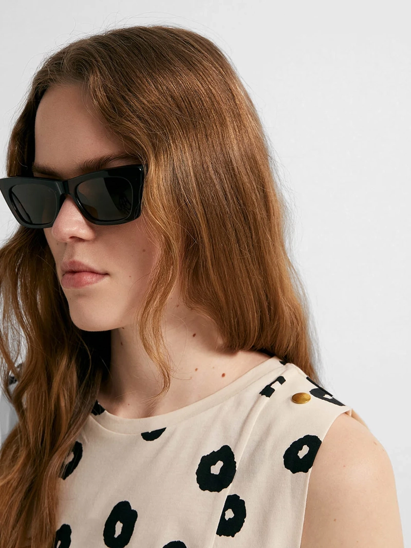 BLUSA MUJER SFERA ALGODÓN CUELLO CAJA ESTAMPADA - 3