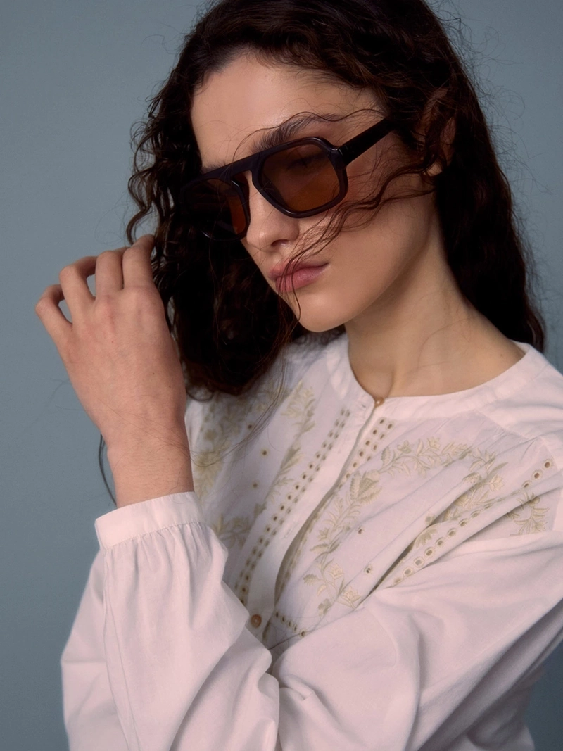 BLUSA MUJER SFERA ALGODÓN BORDADA - 4