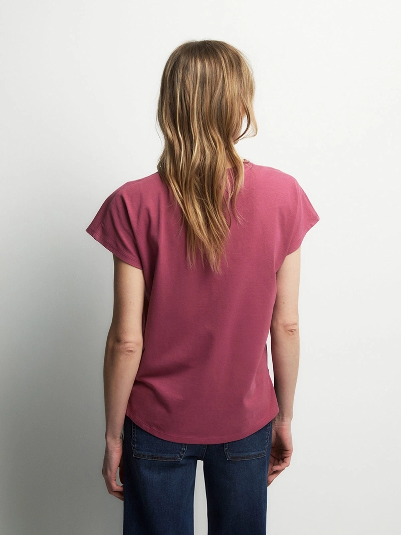 BLUSA MUJER SFERA ALGODÓN MANGA CORTA LISA - 3