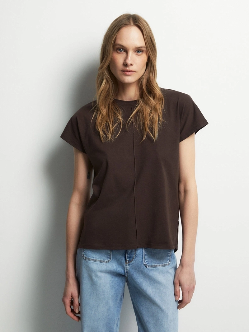 BLUSA MUJER SFERA ALGODÓN MANGA CORTA LISA - 2
