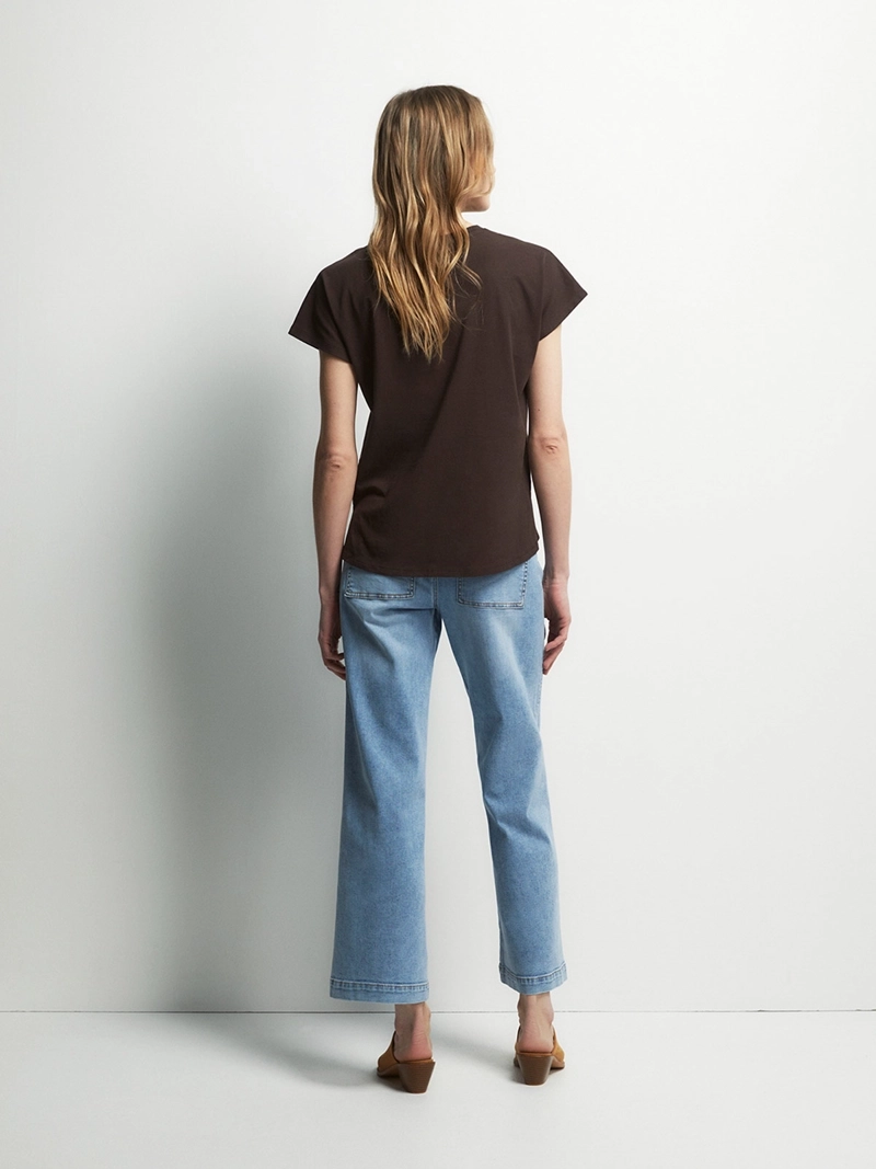 BLUSA MUJER SFERA ALGODÓN MANGA CORTA LISA - 3
