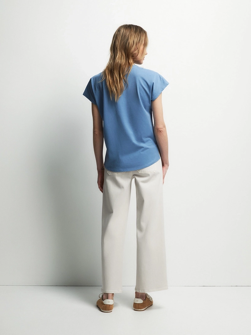 BLUSA MUJER SFERA ALGODÓN MANGA CORTA LISA - 3