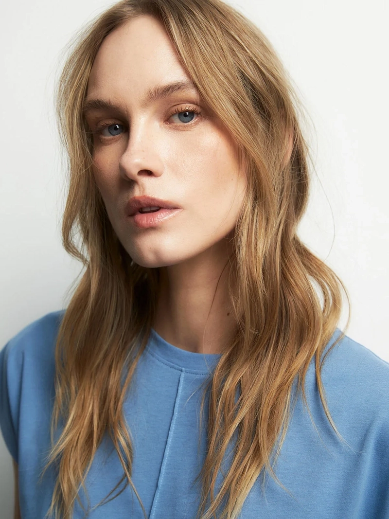 BLUSA MUJER SFERA ALGODÓN MANGA CORTA LISA - 4