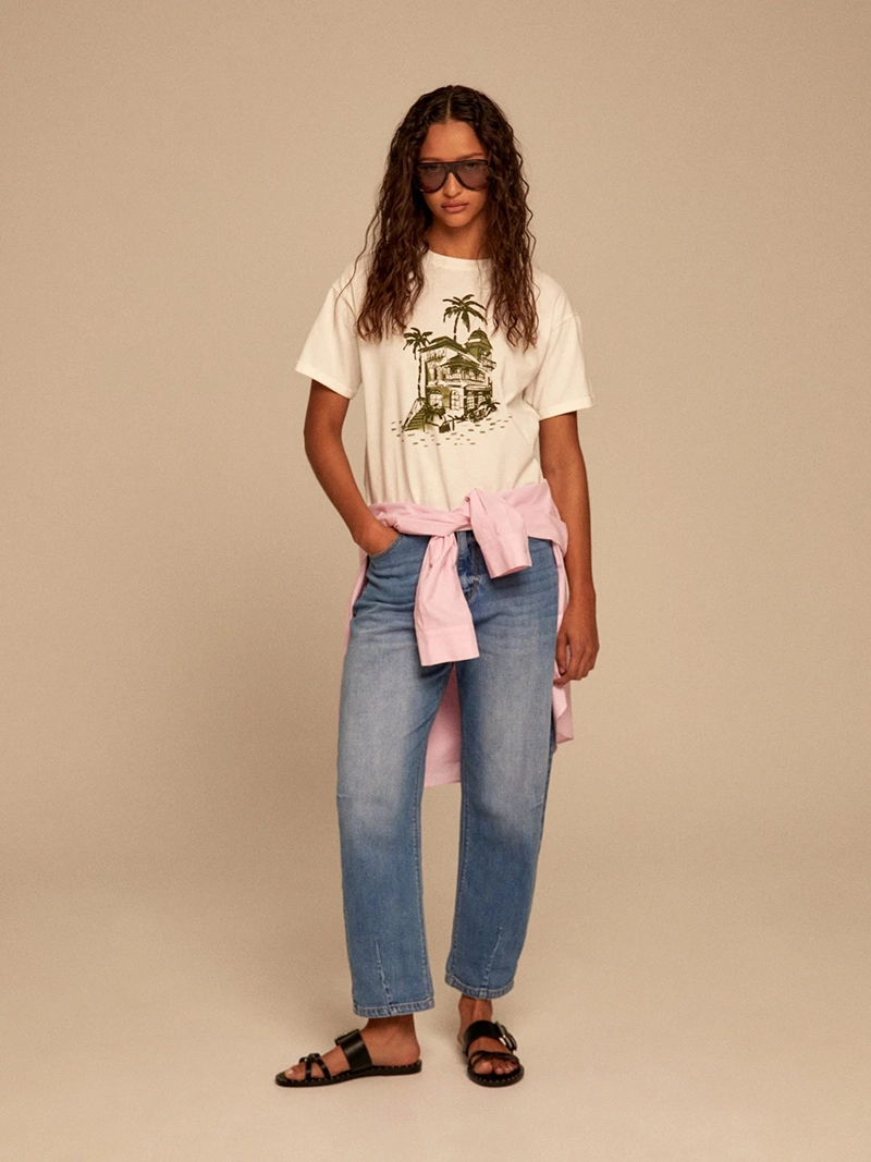 BLUSA MUJER SFERA ALGODÓN MANGA CORTA