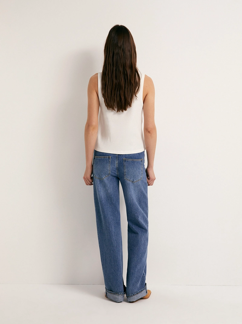 BLUSA MUJER SFERA ALGODÓN SIN MANGAS RIB - 3