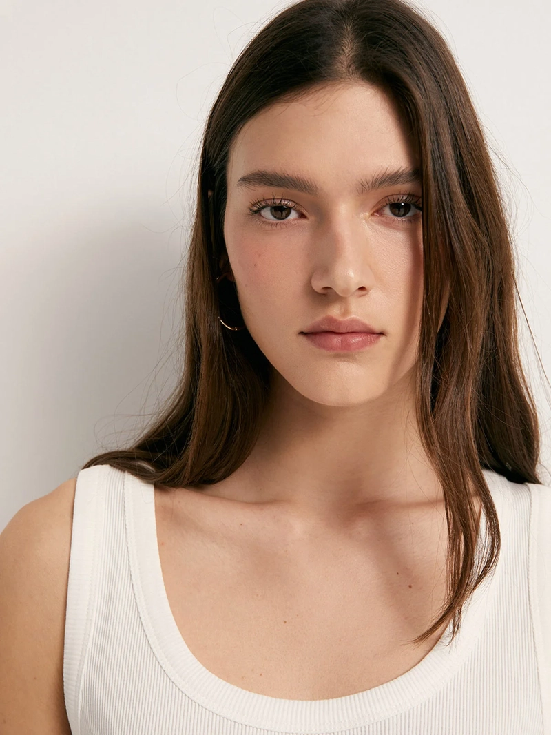 BLUSA MUJER SFERA ALGODÓN SIN MANGAS RIB - 4