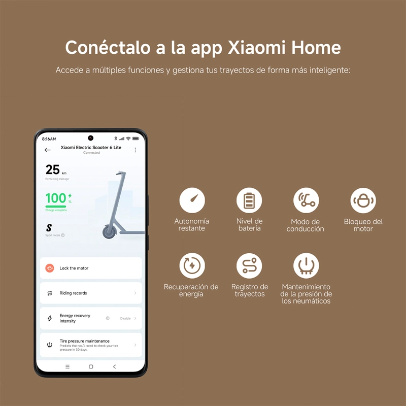 SCOOTER PLEGABLE XIAOMI 6 LITE NEGRO - 13