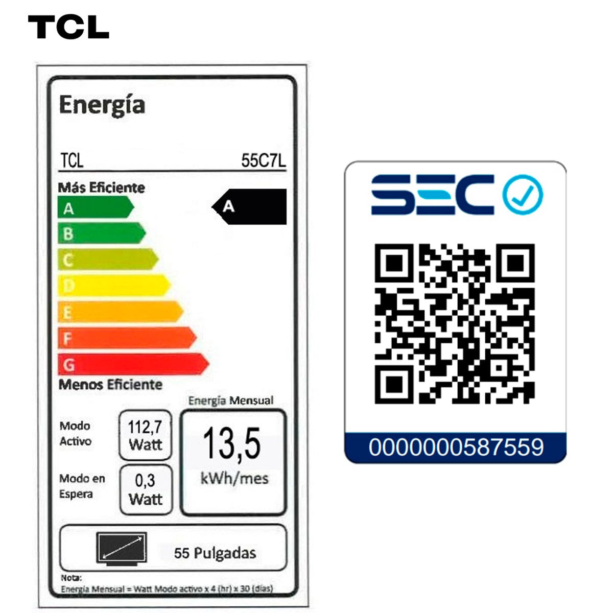 SMART TV TCL SQD-MINI LED 4K UHD 55” 55C7L - 12