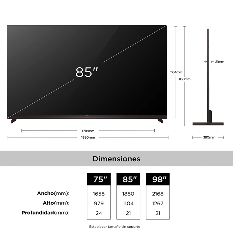 SMART TV TCL SQD-MINI LED 4K UHD 85” 85X11L - 12