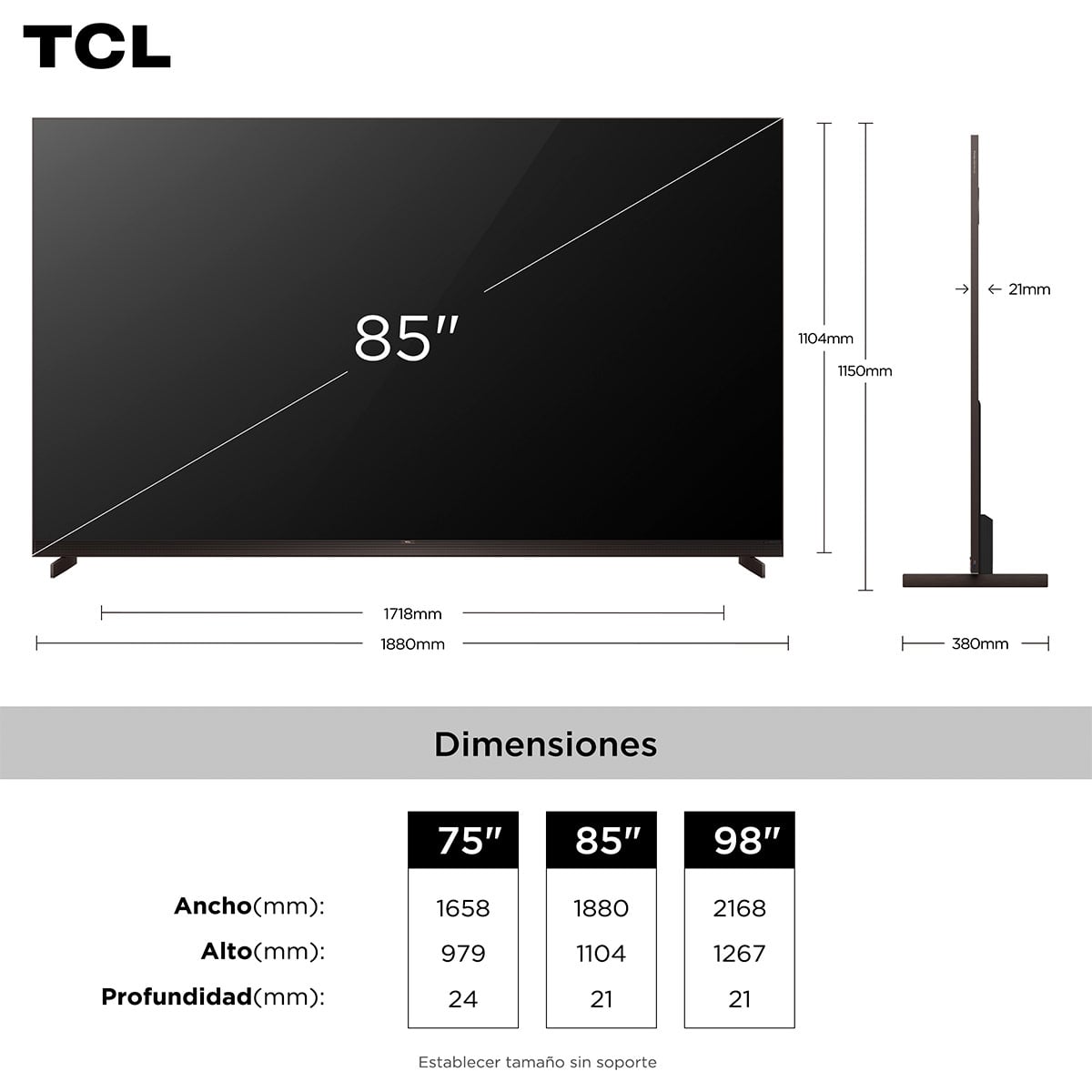 SMART TV TCL SQD-MINI LED 4K UHD 85” 85X11L - 4
