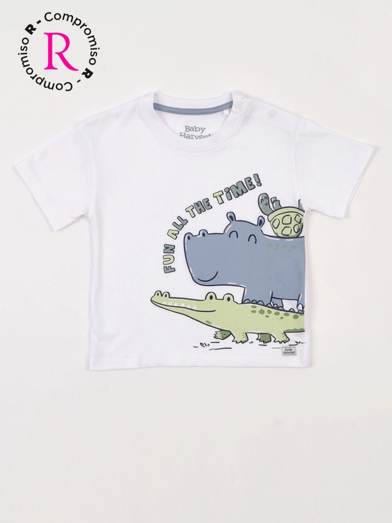 POLERA NIÑO BABY HARVEST ALGODÓN MANGA CORTA ESTAMPADA RELIEVE - 3