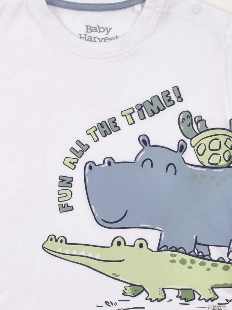 POLERA NIÑO BABY HARVEST ALGODÓN MANGA CORTA ESTAMPADA RELIEVE - 5