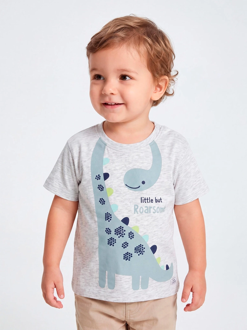 POLERA NIÑO BABY HARVEST ALGODÓN MANGA CORTA ESTAMPADA RELIEVE