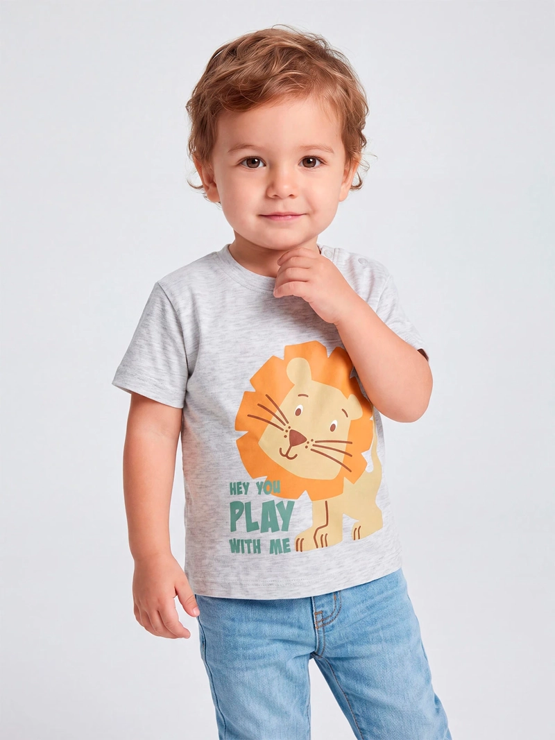POLERA NIÑO BABY HARVEST ALGODÓN MANGA CORTA ESTAMPADA RELIEVE
