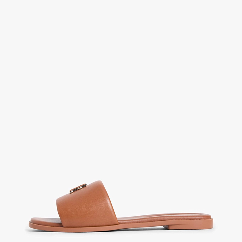 SANDALIAS MUJER TOMMY HILFIGER CAFÉ FW0FW09292GP4 CUERO - 2