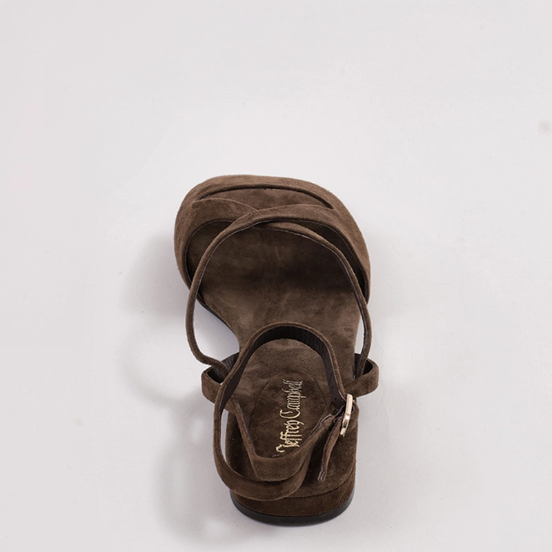 SANDALIAS MUJER JEFFREY CAMPBELL CAFÉ NAUTILUS CUERO - 4