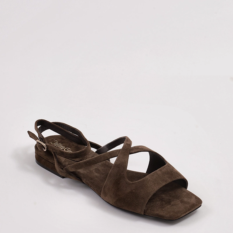 SANDALIAS MUJER JEFFREY CAMPBELL CAFÉ NAUTILUS CUERO - 2