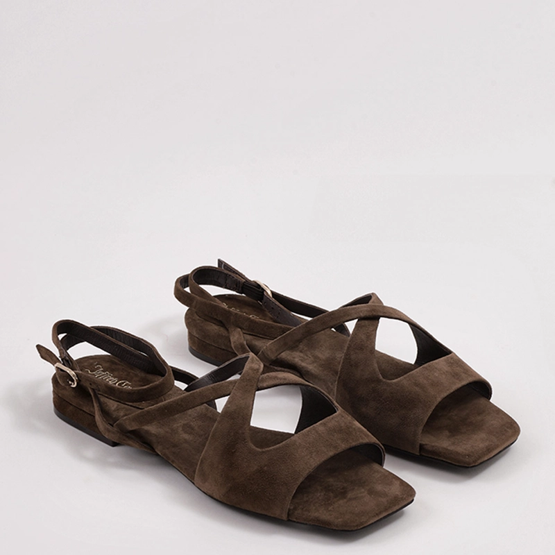SANDALIAS MUJER JEFFREY CAMPBELL CAFÉ NAUTILUS CUERO - 5