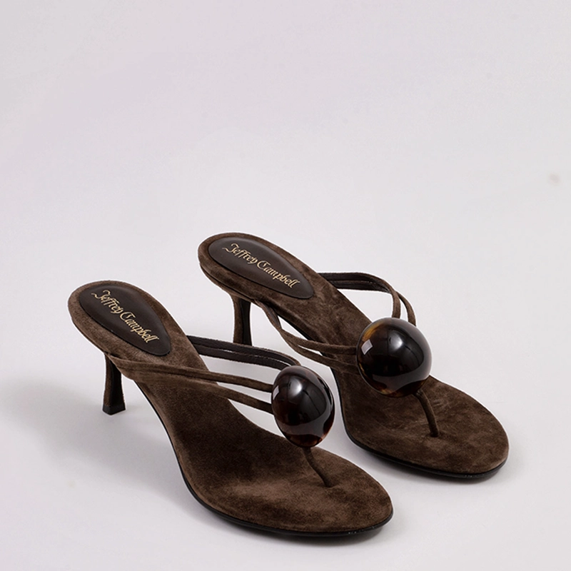 SANDALIAS MUJER JEFFREY CAMPBELL CAFÉ NIMORA CUERO - 5