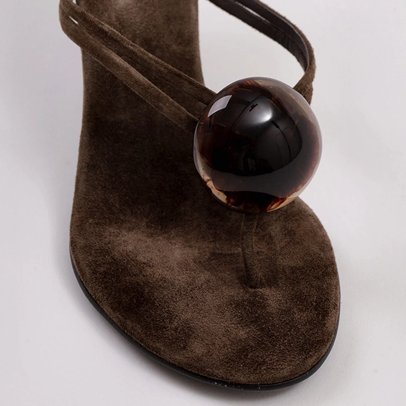 SANDALIAS MUJER JEFFREY CAMPBELL CAFÉ NIMORA CUERO - 6