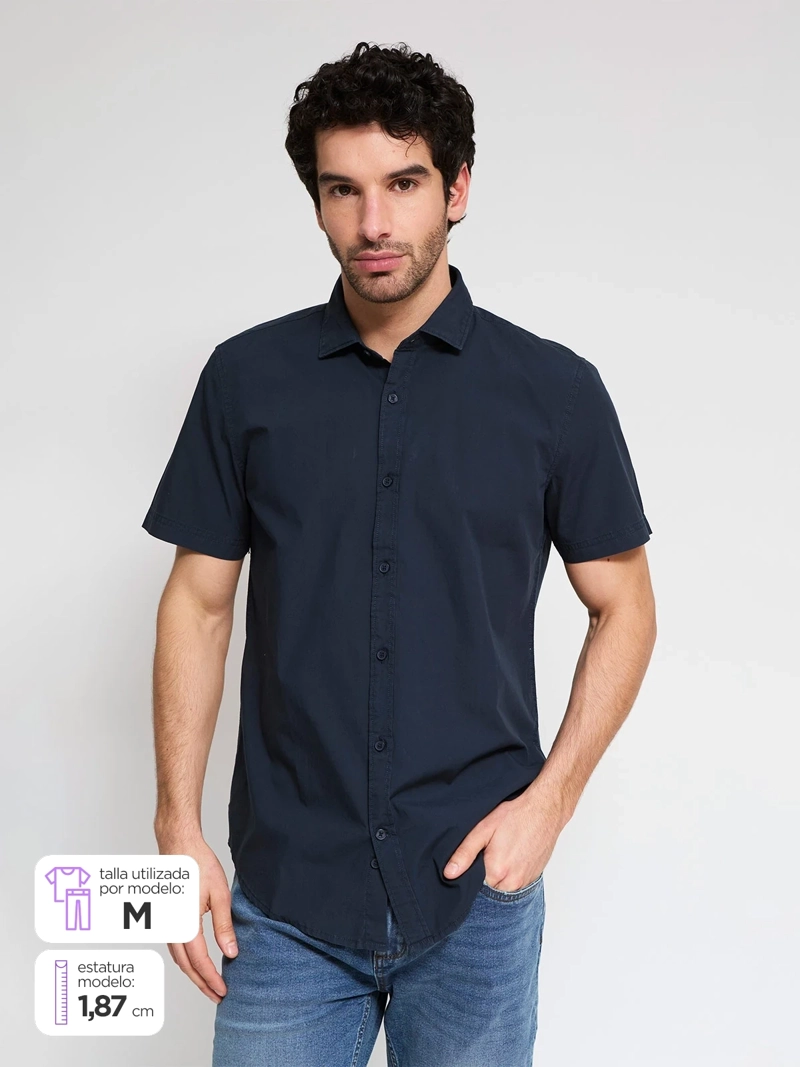 CAMISA HOMBRE CACHAREL ALGODÓN MANGA CORTA