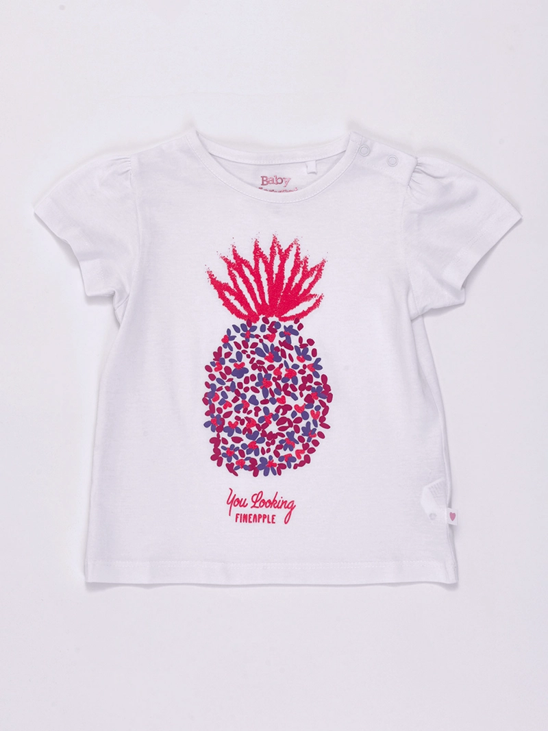 POLERA NIÑA BABY HARVEST MANGA CORTA ALGODÓN PRINT CENTRAL