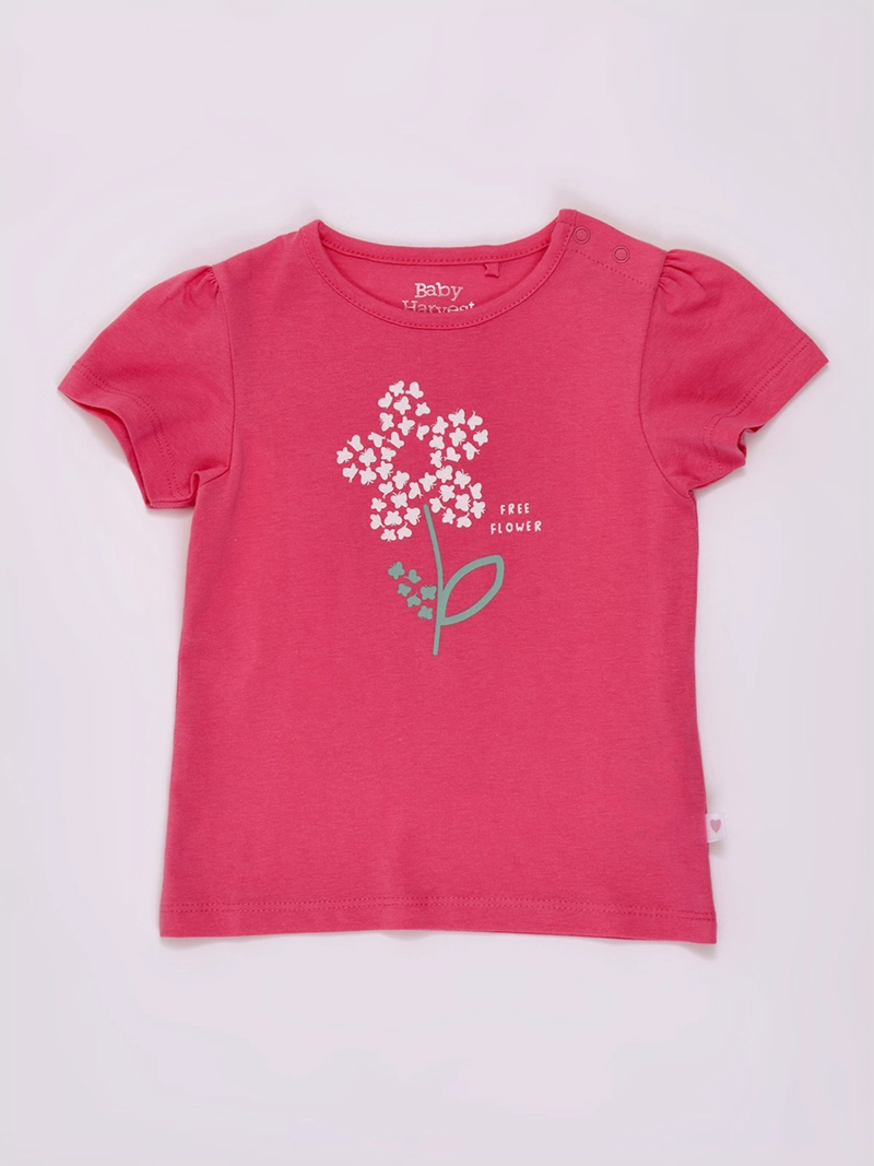 POLERA NIÑA BABY HARVEST MANGA CORTA ALGODÓN PRINT CENTRAL