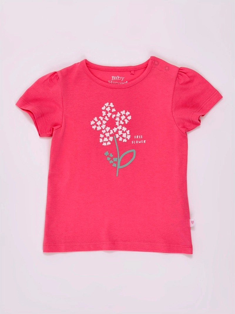 POLERA NIÑA BABY HARVEST MANGA CORTA ALGODÓN PRINT CENTRAL - 3