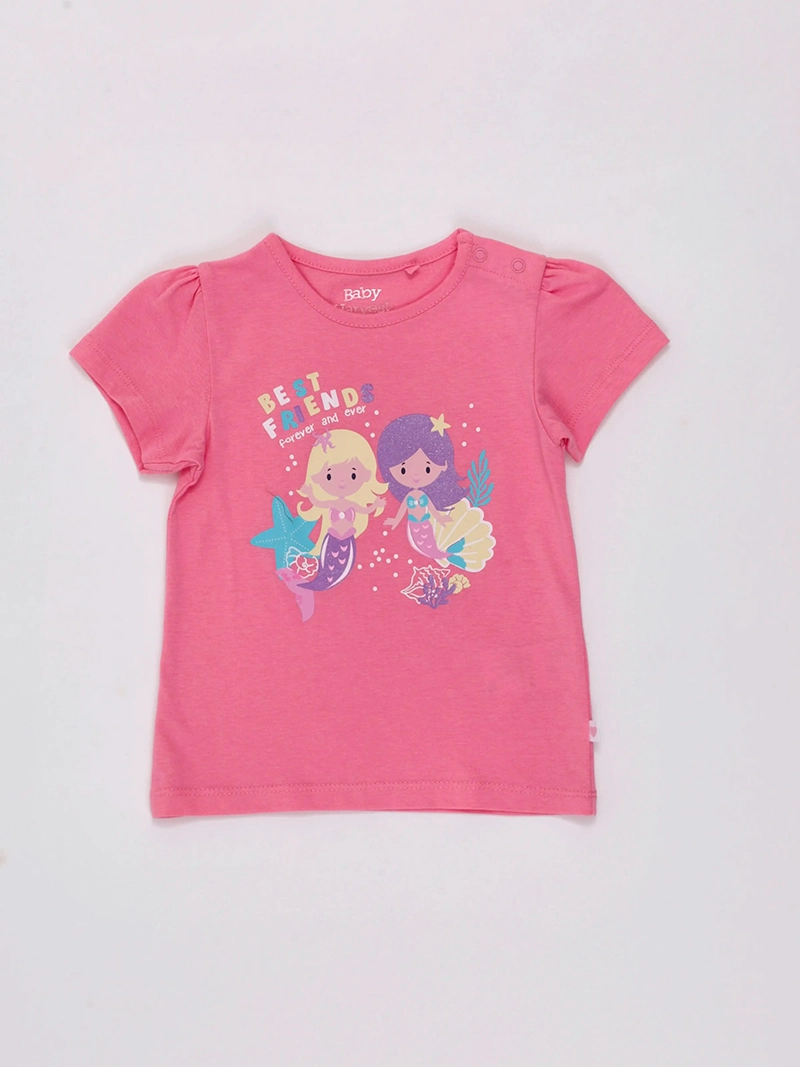 POLERA NIÑA BABY HARVEST MANGA CORTA ALGODÓN PRINT CENTRAL