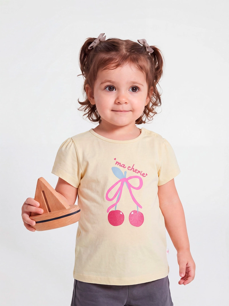 POLERA NIÑA BABY HARVEST MANGA CORTA ALGODÓN PRINT CENTRAL