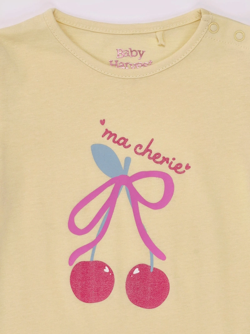 POLERA NIÑA BABY HARVEST MANGA CORTA ALGODÓN PRINT CENTRAL - 3