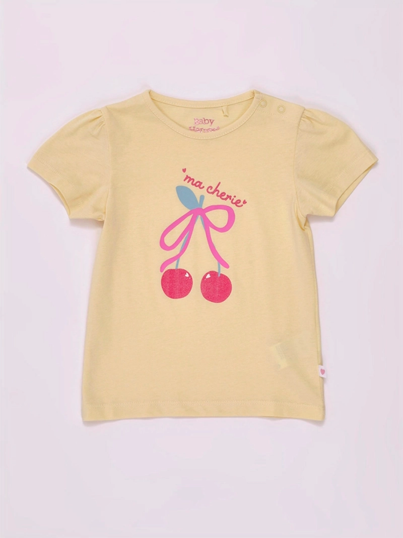 POLERA NIÑA BABY HARVEST MANGA CORTA ALGODÓN PRINT CENTRAL - 3