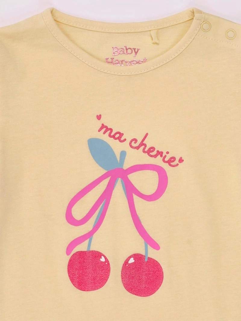 POLERA NIÑA BABY HARVEST MANGA CORTA ALGODÓN PRINT CENTRAL - 5