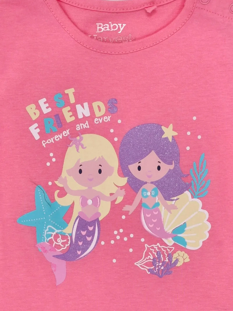POLERA NIÑA BABY HARVEST MANGA CORTA ALGODÓN PRINT CENTRAL - 3
