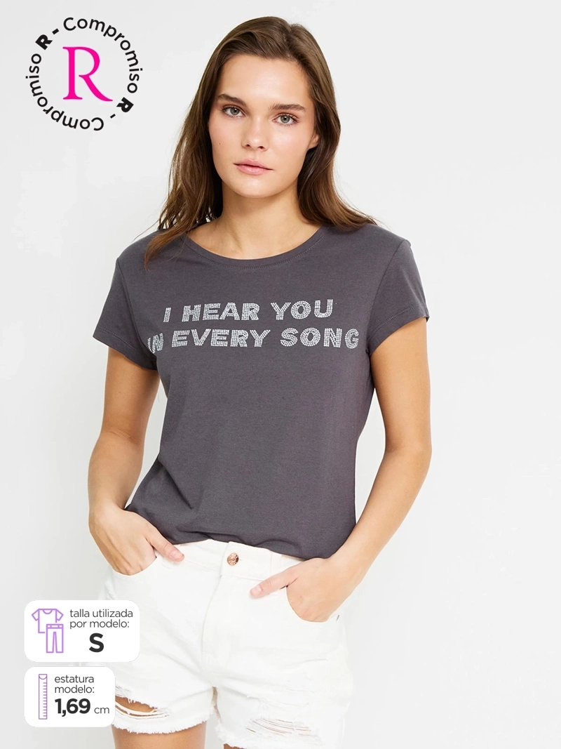 POLERA MUJER INDEX ALGODÓN MANGA CORTA