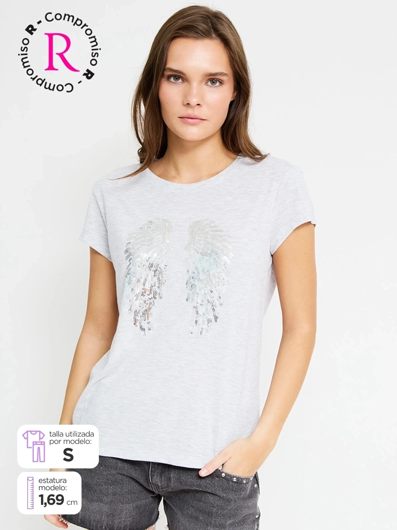 POLERA MUJER INDEX ALGODÓN MANGA CORTA