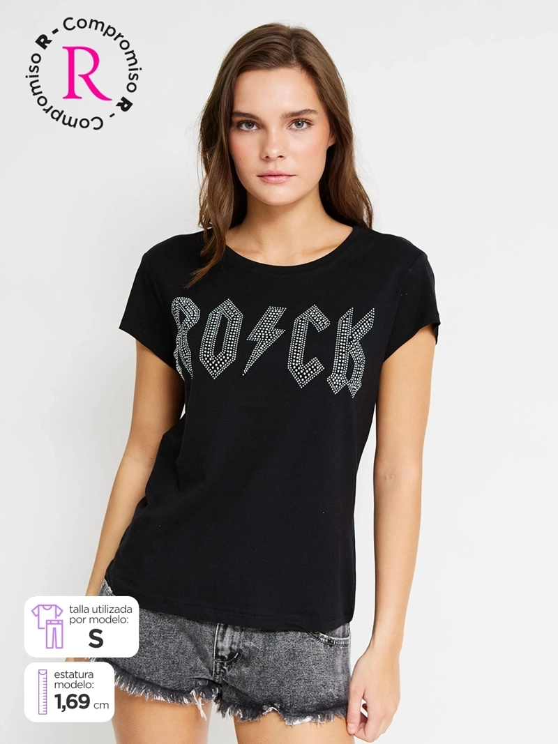 POLERA MUJER INDEX ALGODÓN MANGA CORTA