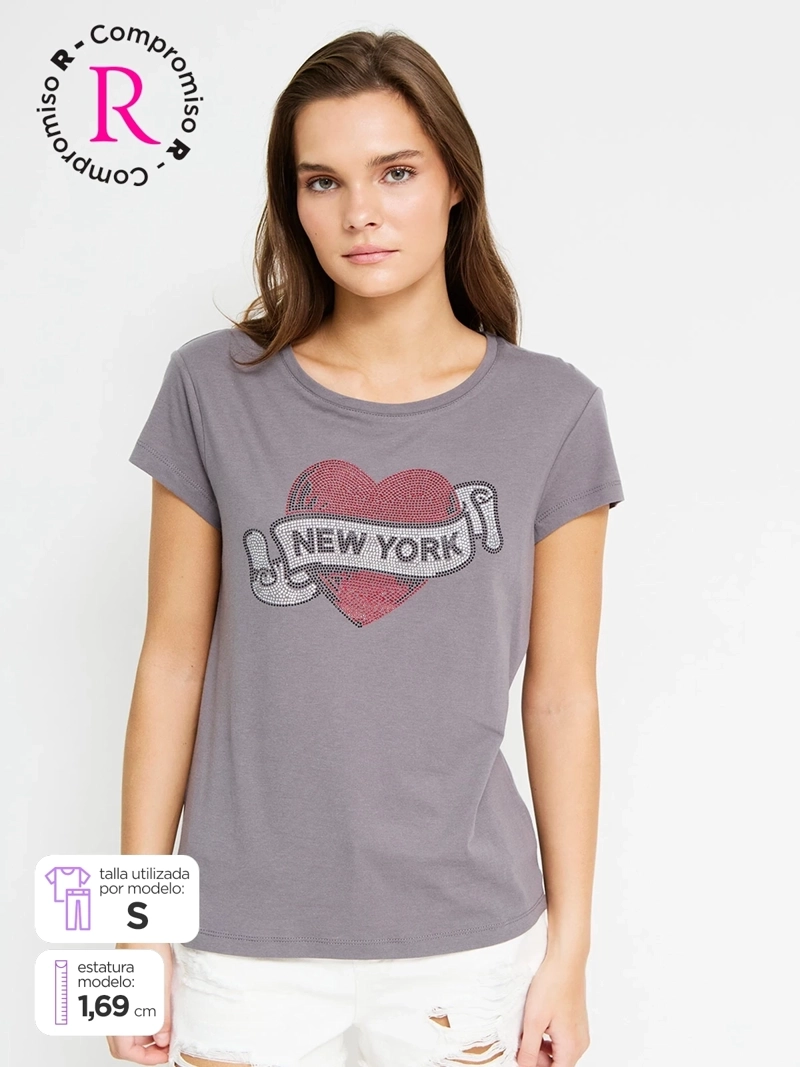 POLERA MUJER INDEX ALGODÓN MANGA CORTA - 1