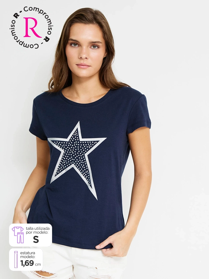 POLERA MUJER INDEX ALGODÓN MANGA CORTA - 1