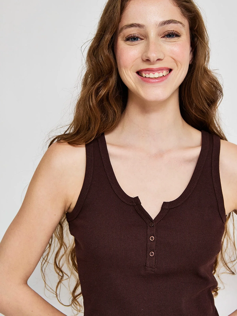 POLERA MUJER INDEX ALGODÓN SIN MANGAS BÁSICA - 3