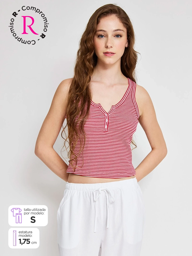POLERA MUJER INDEX ALGODÓN SIN MANGAS BÁSICA - 1
