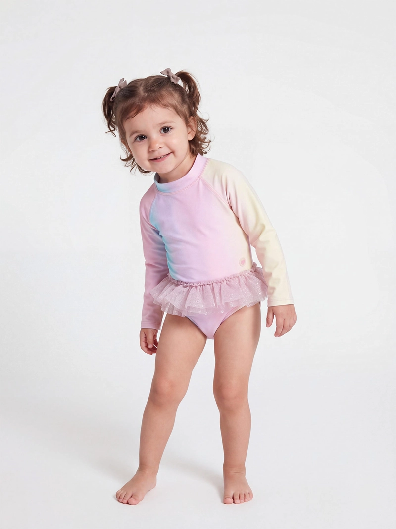 TRAJE DE BANO NIÑA BABY HARVEST MANGA LARGA TUTÚ BEBÉ