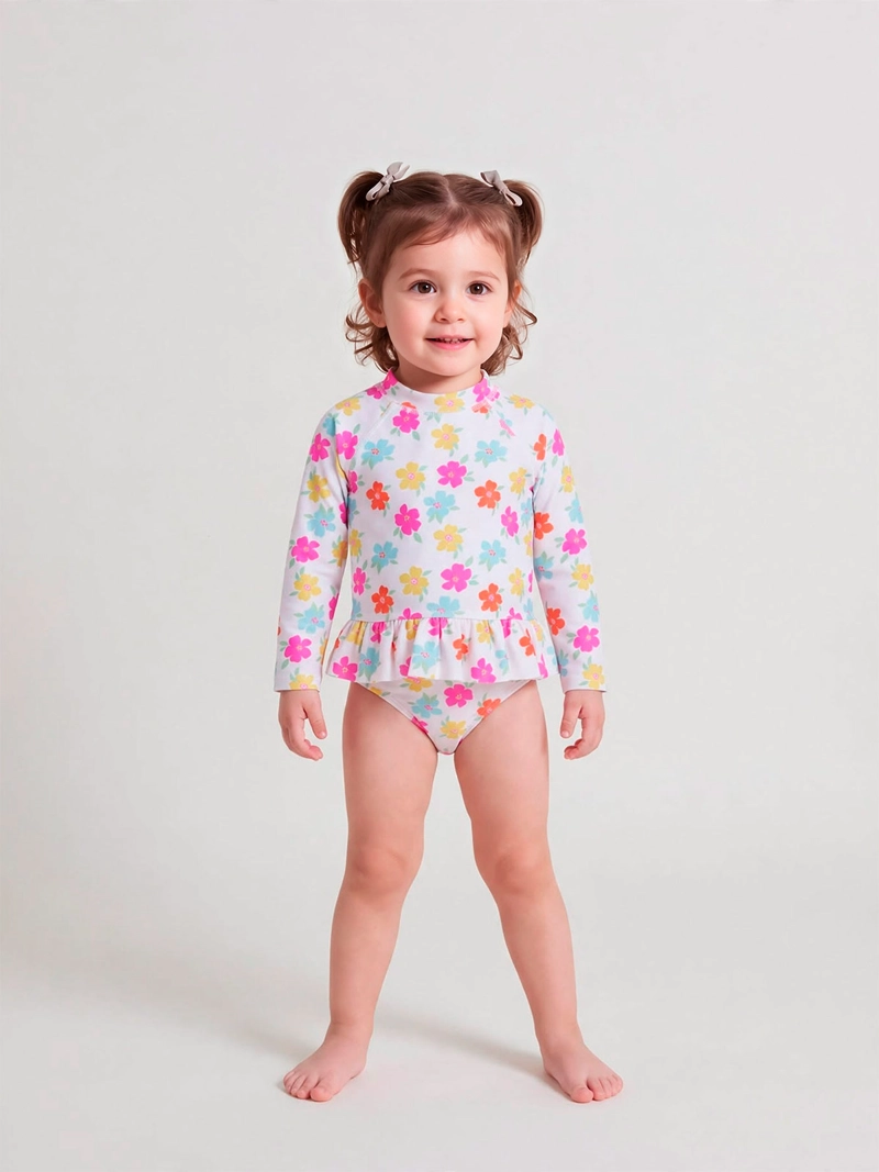 TRAJE DE BAÑO NIÑA BABY HARVEST UV ENTERO MANGA LARGA