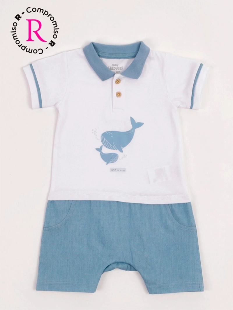 CONJUNTO POLERA + SHORT NIÑO BABY HARVEST ALGODÓN  - 1