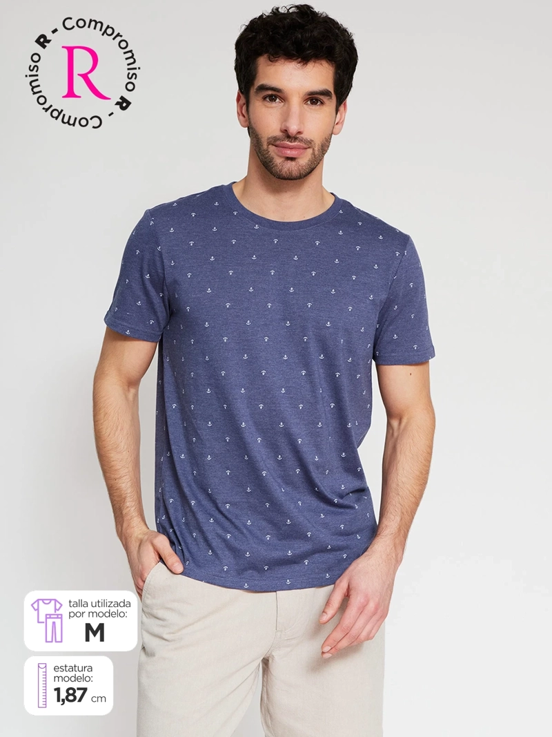POLERA HOMBRE KENNETH STEVENS ALGODÓN CUELLO REDONDO MANGA CORTA - 1
