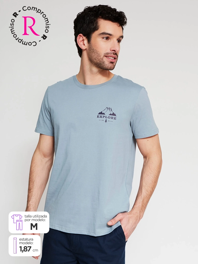 POLERA HOMBRE KENNETH STEVENS ALGODÓN CUELLO REDONDO MANGA CORTA - 1