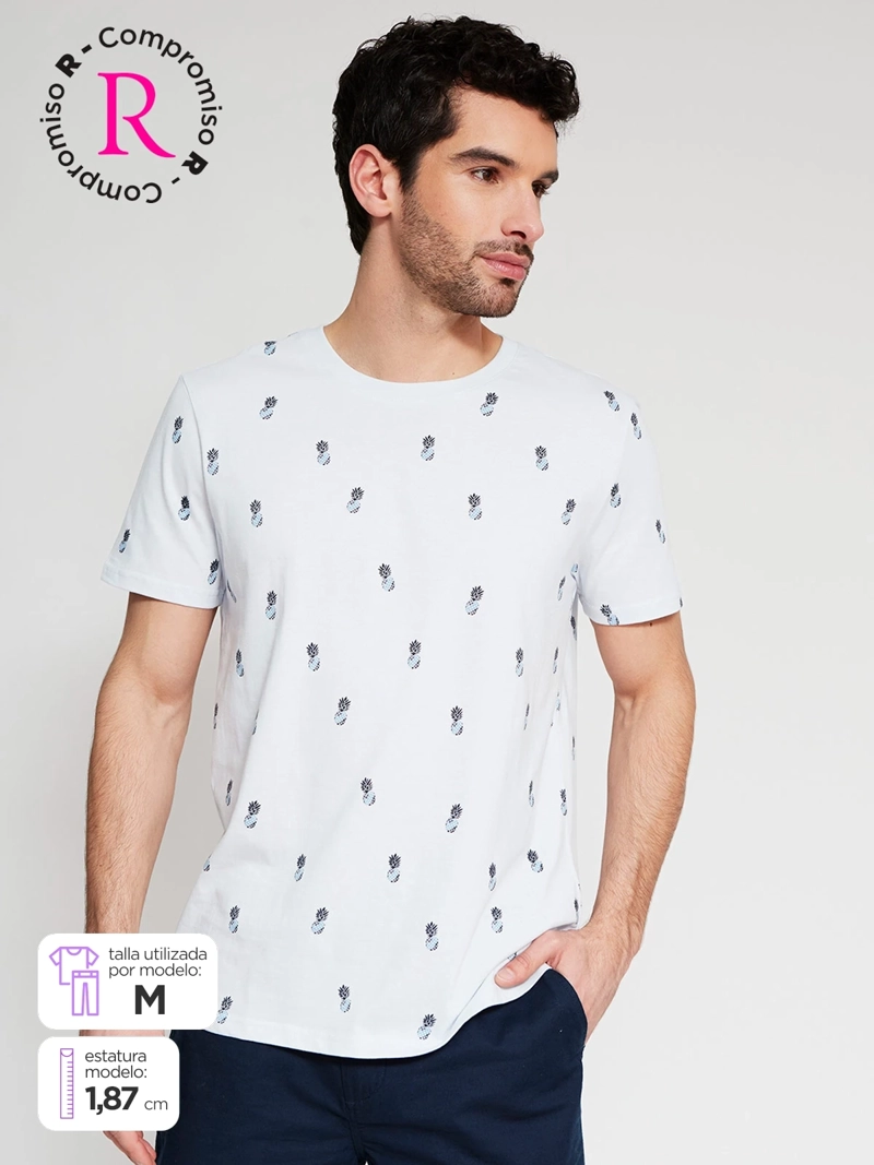 POLERA HOMBRE KENNETH STEVENS ALGODÓN CUELLO REDONDO MANGA CORTA - 1