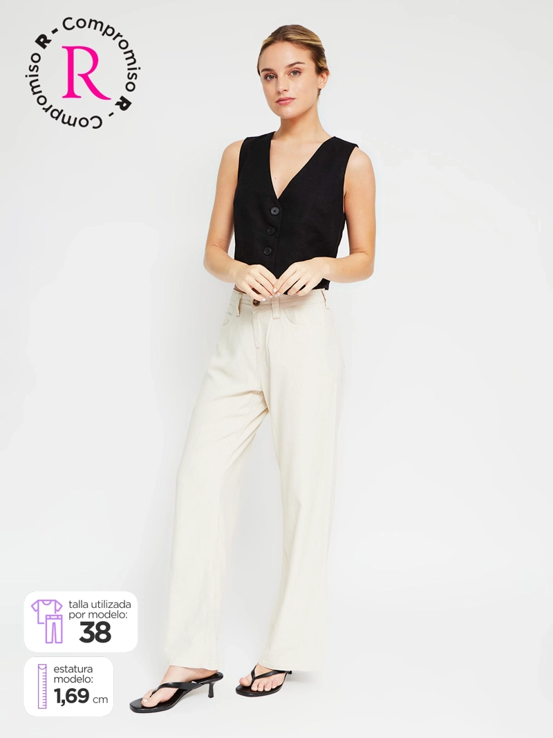 PANTALÓN MUJER INDEX LINO TIRO BAJO
