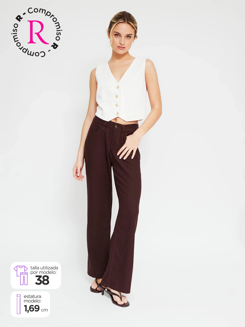 PANTALÓN MUJER INDEX LINO TIRO BAJO